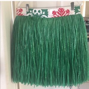 Banded raffia(artificial) short skirt